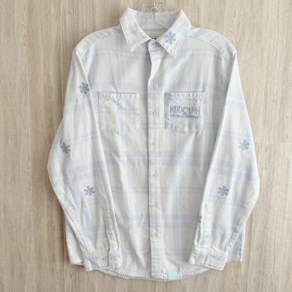 Cakeworthy Flannel Shirt Adult Medium Rudolf The Red Nosed Reindeer Bumble Plaid - Picture 4 of 16